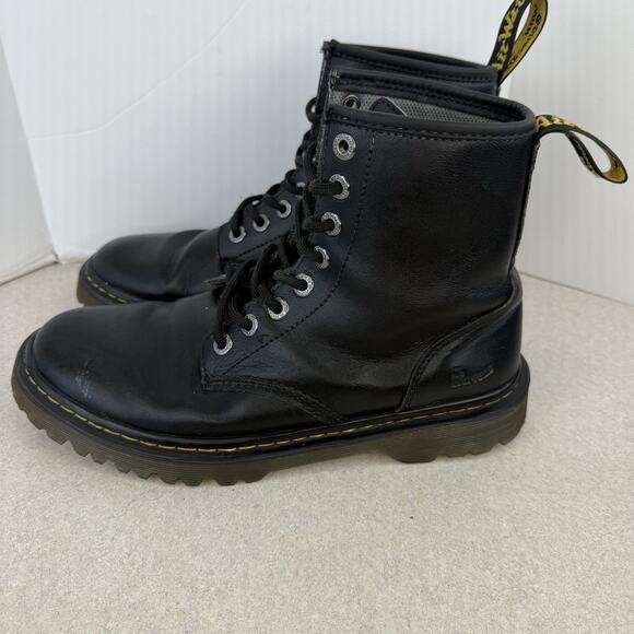 Men Doc Dr Marten Air Wair Awley Black Laced‎ Up Combat Boot size 8 M Soft Toe - Picture 5 of 12
